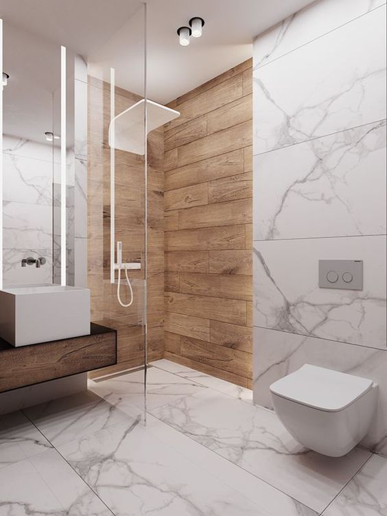 desain kamar mandi minimalis marble