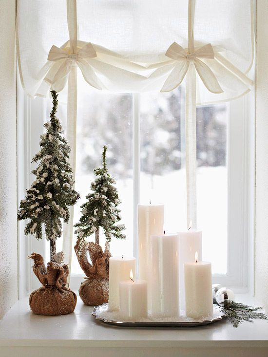 dekorasi natal sederhana lilin putih