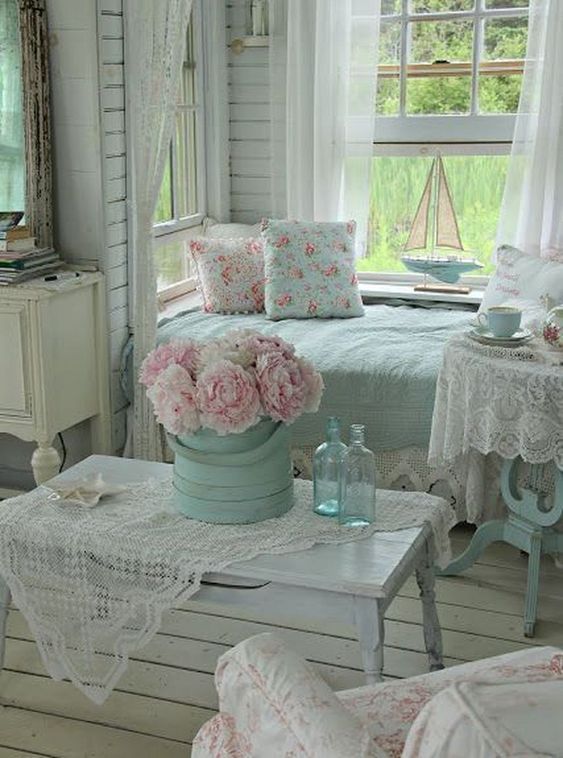 dekorasi shabby chic kain berenda