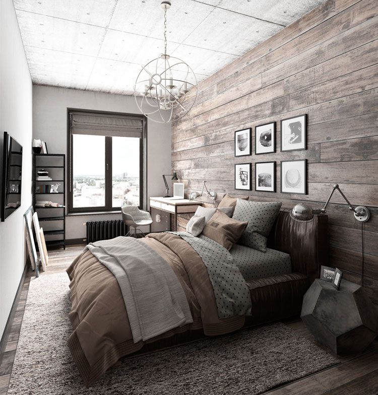 dekorasi kamar tidur maskulin gaya rustic