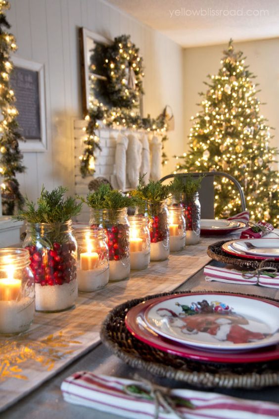 dekorasi natal sederhana mason jar