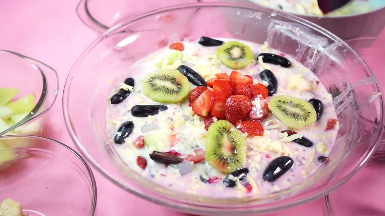 resep olahan buah - salad buah yakult