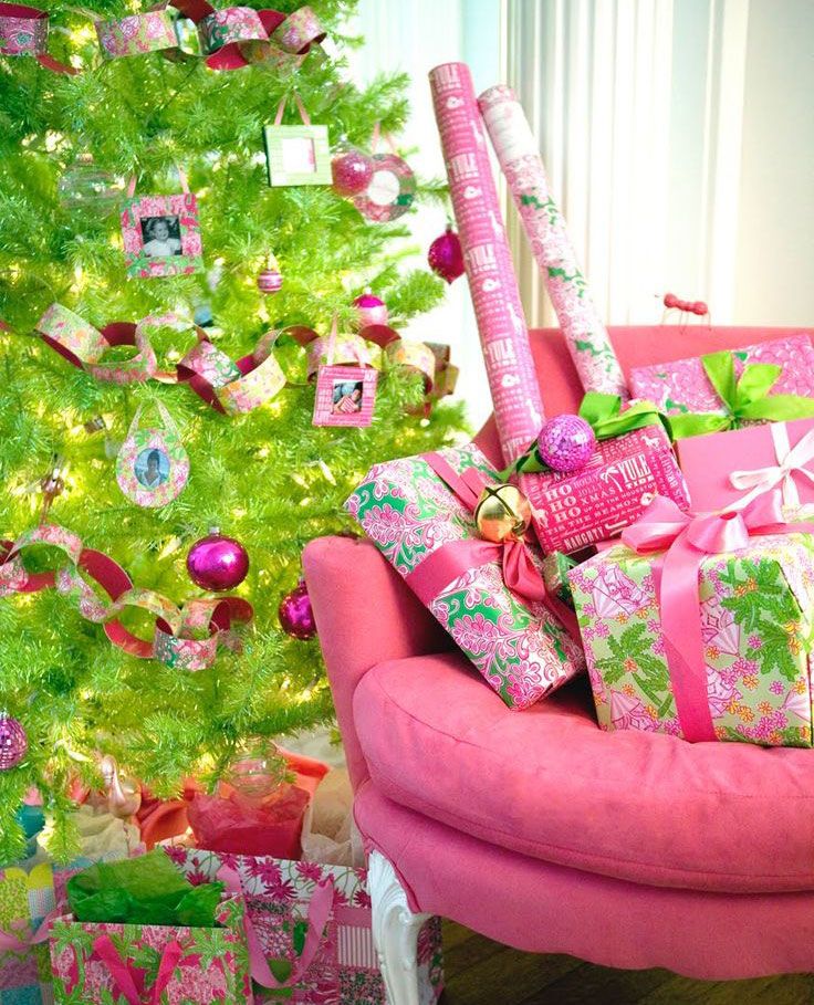 dekorasi natal hijau dan pink