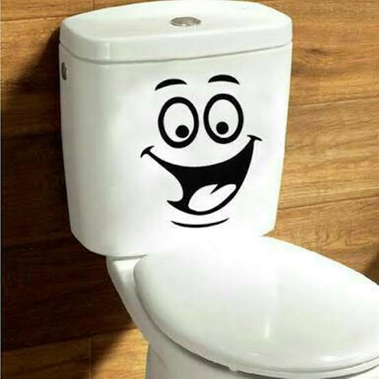 aksesoris lucu kamar mandi - stiker toilet