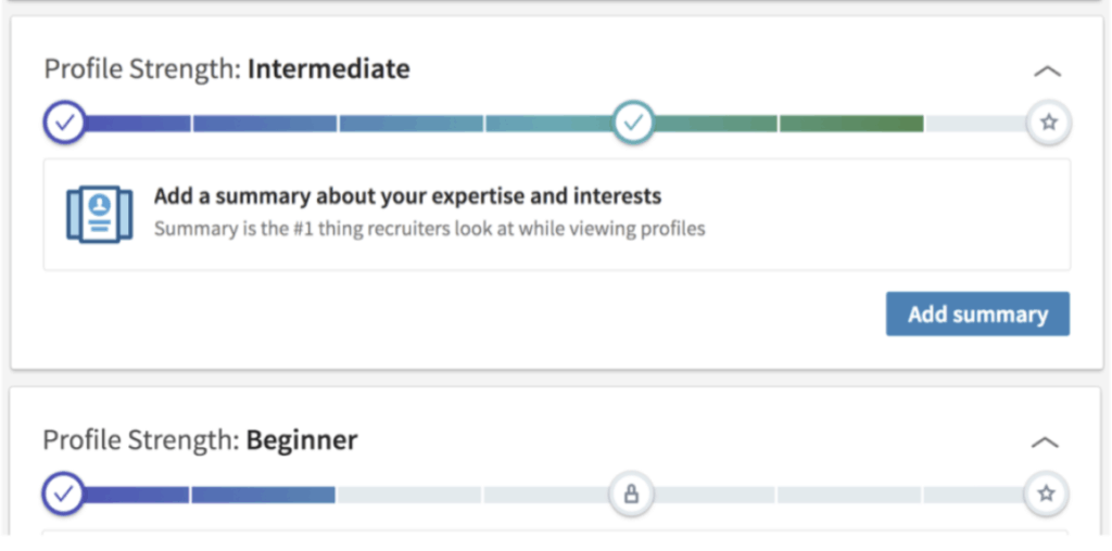 meluangkan waktu untuk mengisi semua bagian LinkedIn