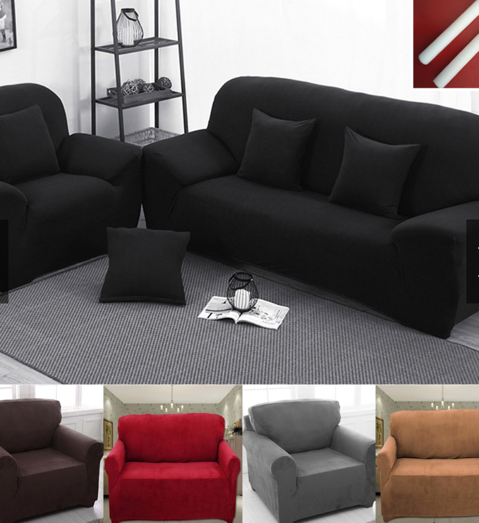 pilihan slipcover sofa - slipcover sofa polos stretch