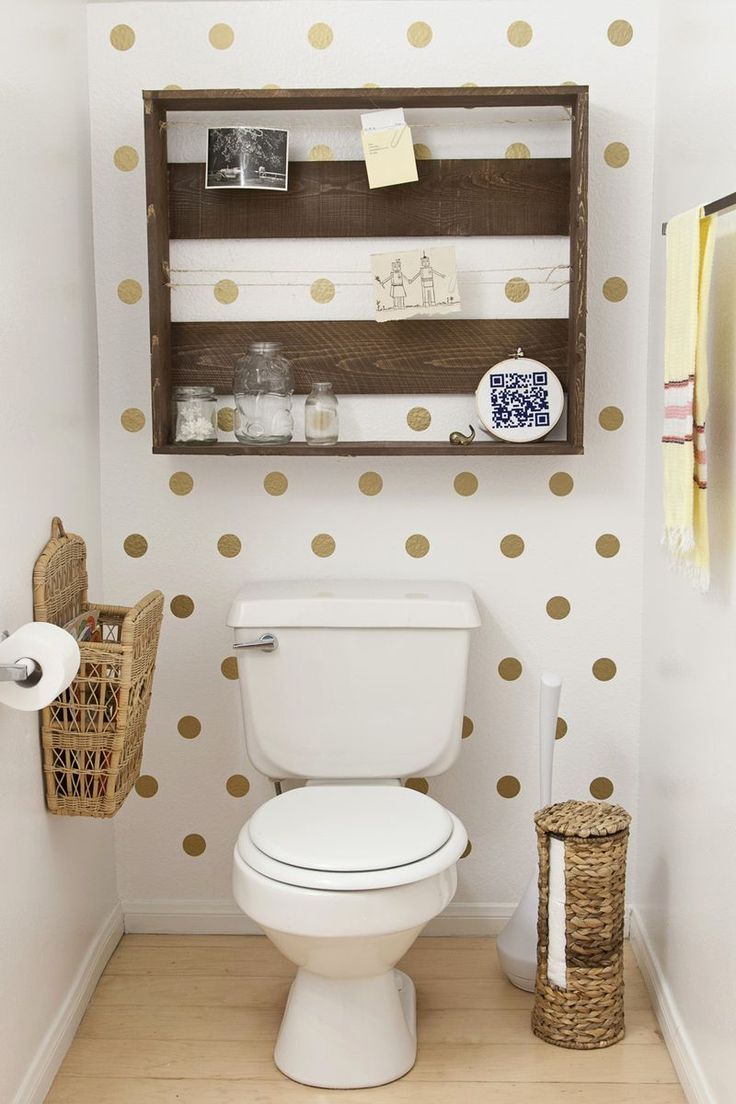 Dekorasi motif polka dot - toilet dinding polka dot 