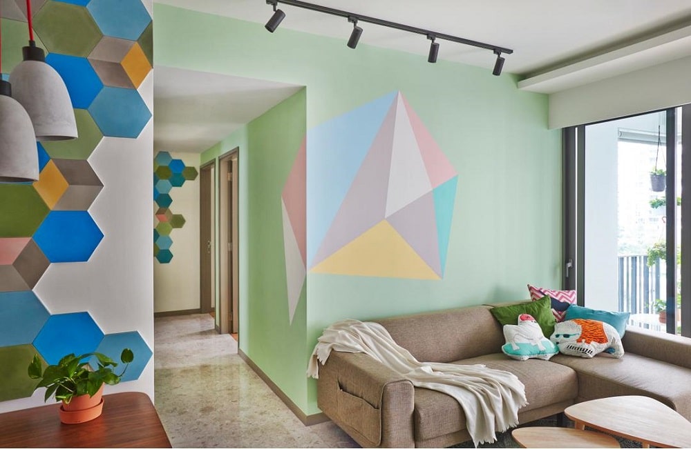 10 Ide Desain Pola Geometris Yang Membuat Dinding Makin Artistik