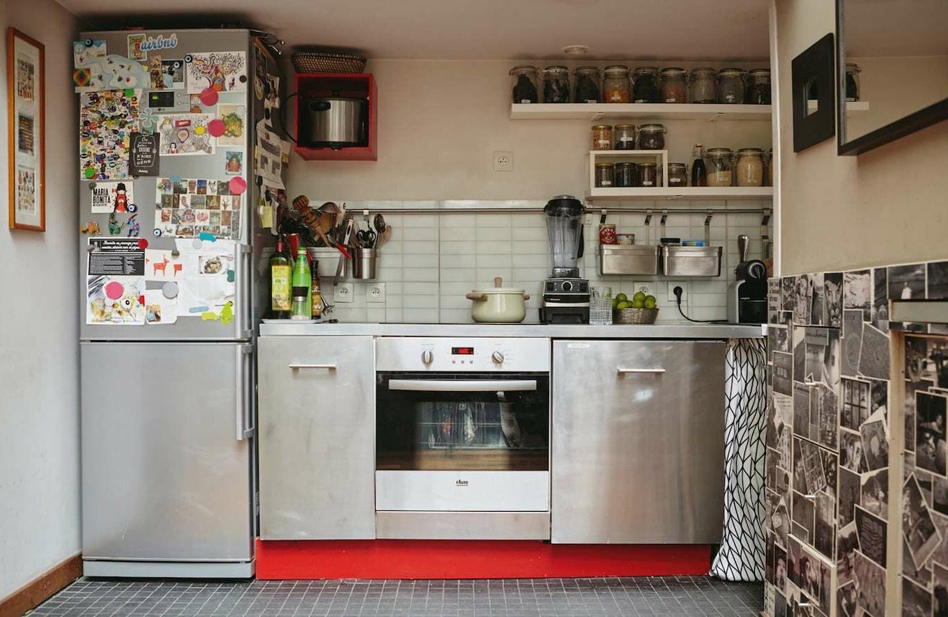 Dekorasi dapur tanpa lemari