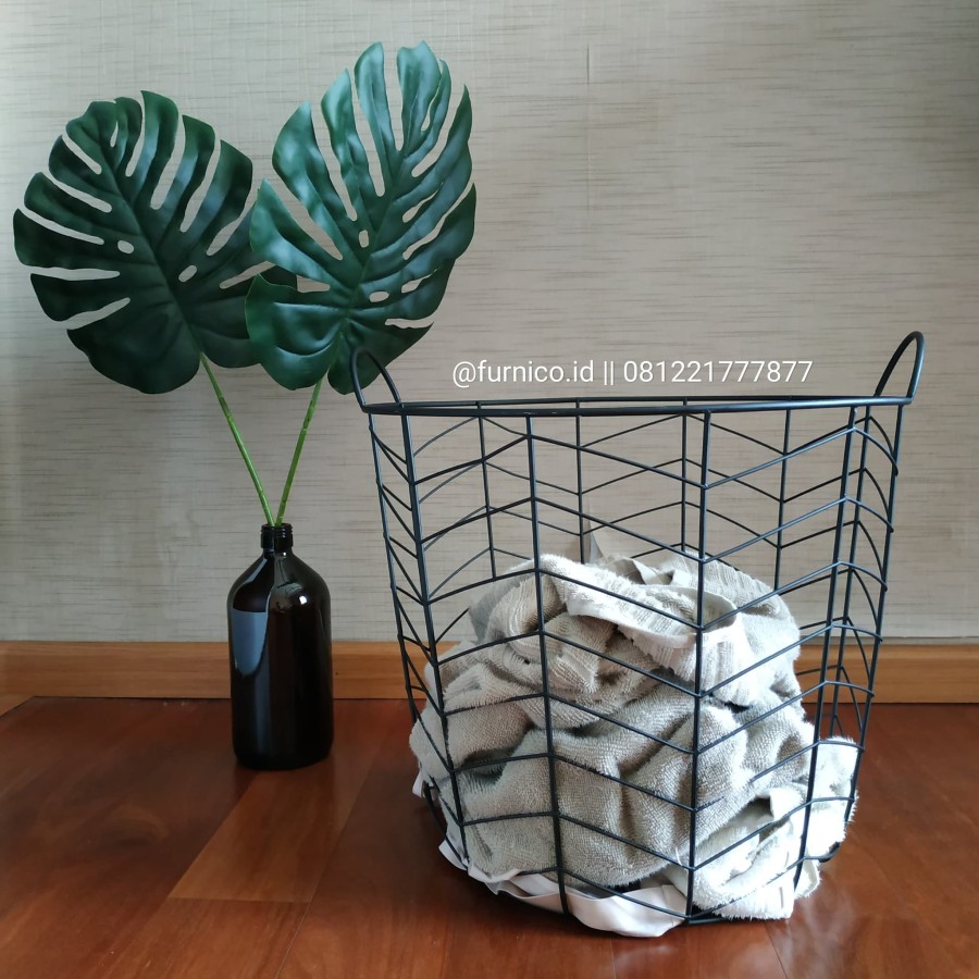 keranjang laundry estetik besi