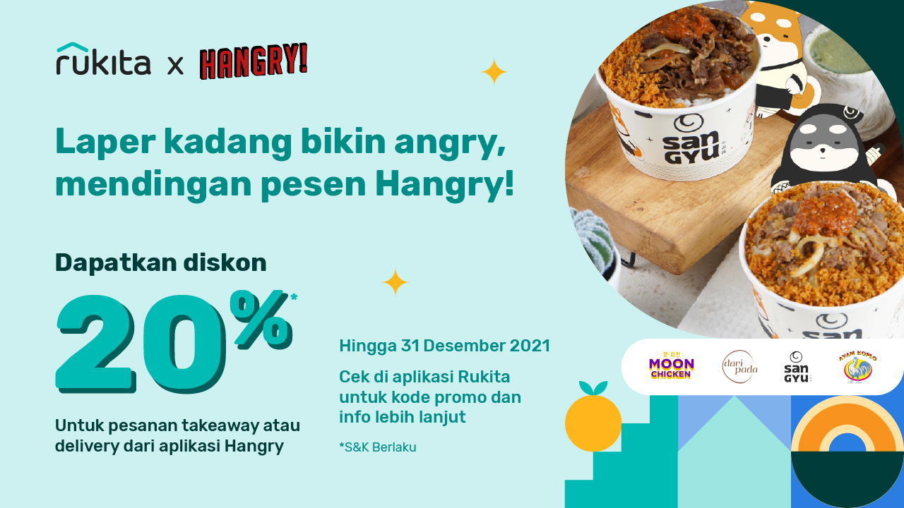 Rukita X Hangry: Makan Enak dan Hemat dengan Diskon 20%