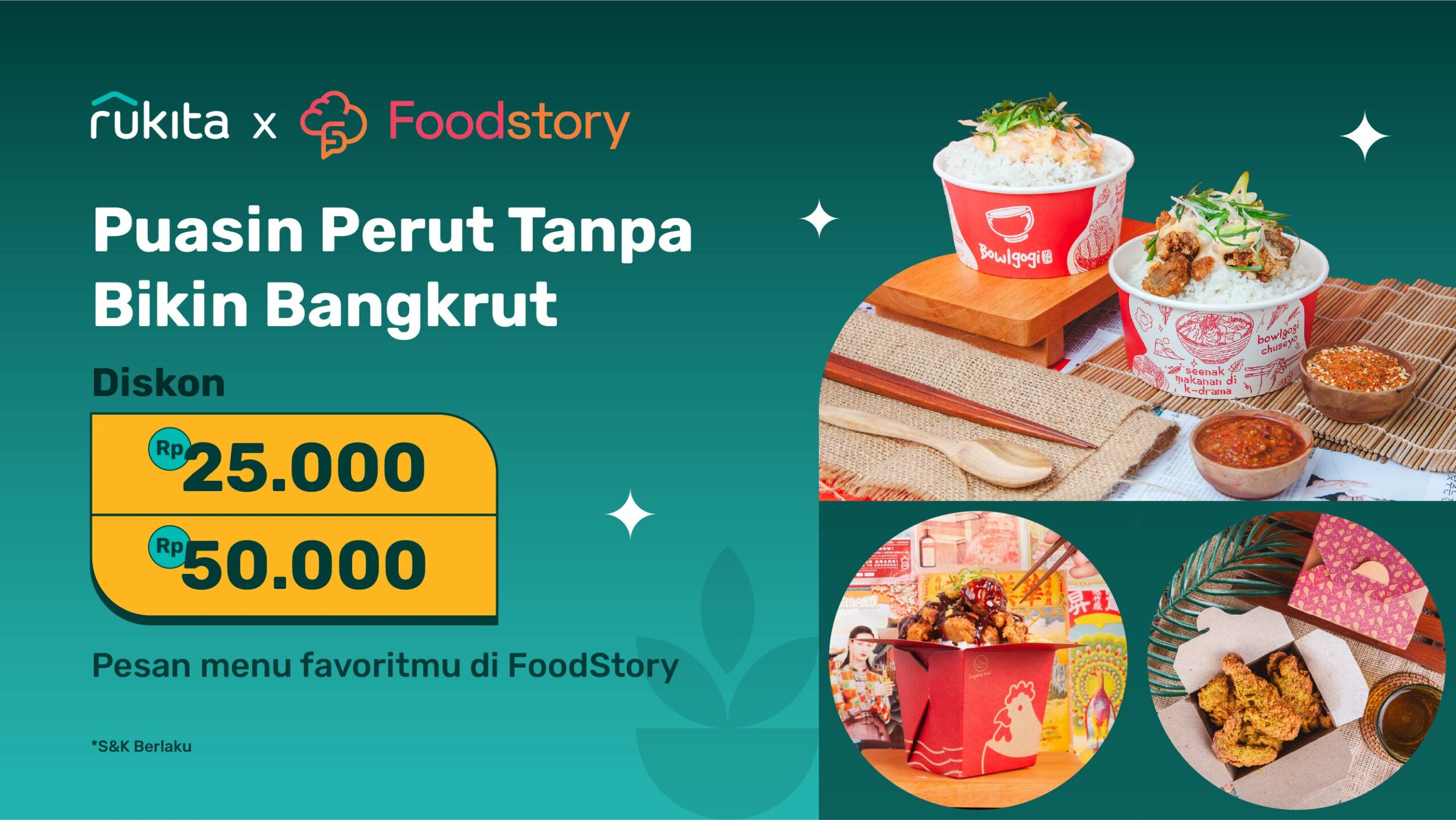Rukita x Foodstory: Promo Double Nikmat, Makan Enak Bayar Setengah Harga