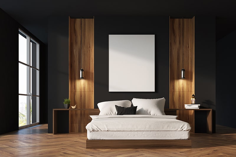 tips desain kamar warna hitam ,