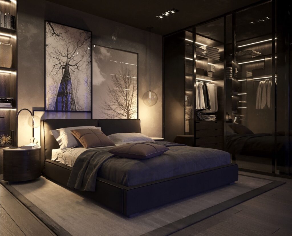 tips desain kamar warna hitam