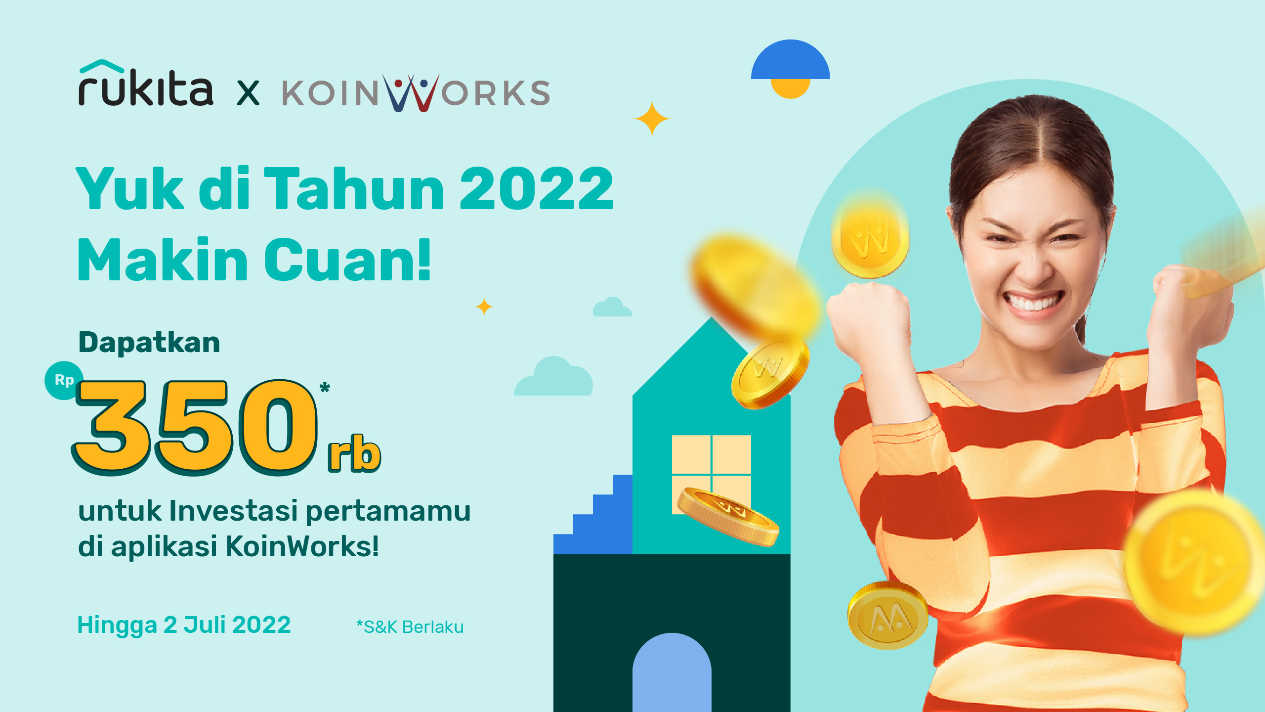 Rukita x KoinWorks: Investasi Lebih Untung Pakai Voucher Diskon, Cocok untuk Pemula dan Anak Kost!