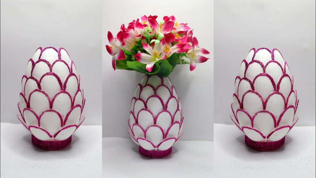 vas bunga sendok plastik - kerajinan sendok plastik