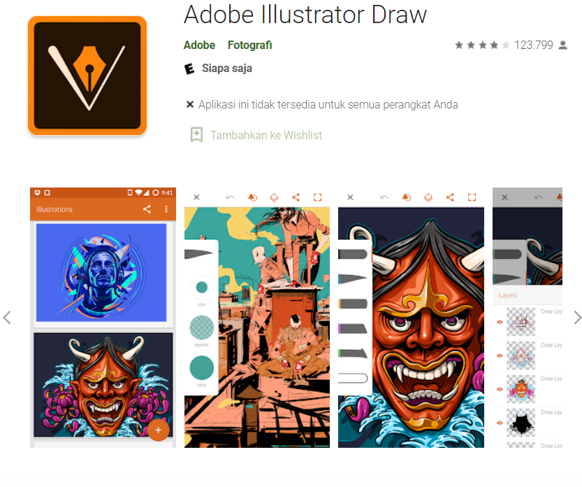 adobe illustrator draw - aplikasi sketsa gambar android