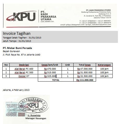 contoh invoice