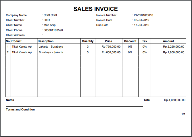 contoh invoice
